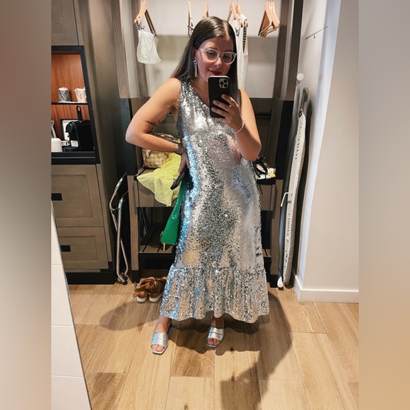 Anthropologie Maeve One-Shoulder Sequin Midi Dress - Picture 6 of 6